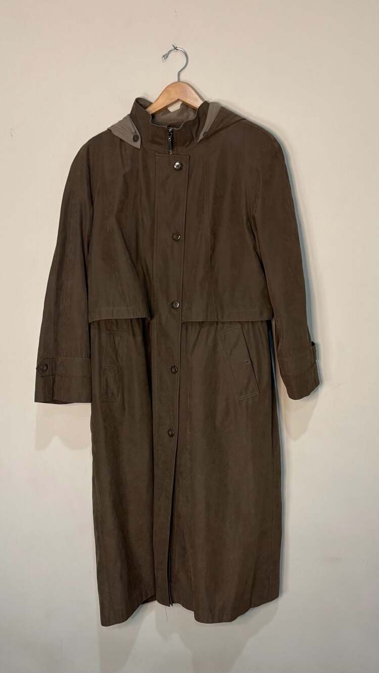 Outbrook Petite 14P Brown Trench Style Coat with Hood